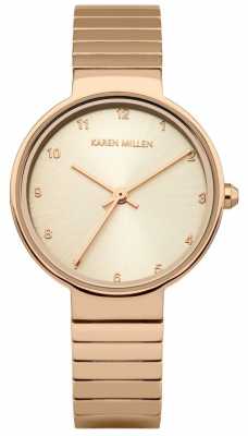 Karen Millen Womens Rose Gold Plated Stainless Steel Bracelet KM131RGM Karen Millen Womens Rose Gold Plated Stainless Steel Bracelet KM131RGM