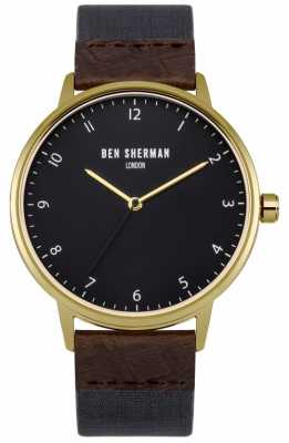 Ben Sherman Mens Portobello Heritage Brown Leather And Blue Fabric Strap WB049UG Ben Sherman Mens Portobello Heritage Brown Leather And Blue Fabric Strap WB049UG