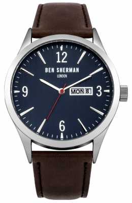 Ben Sherman Mens Brown Leather Strap Blue Dial WB053BR Ben Sherman Mens Brown Leather Strap Blue Dial WB053BR