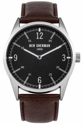 Ben Sherman Mens Brown Leather Strap Black Dial WB051BR Ben Sherman Mens Brown Leather Strap Black Dial WB051BR