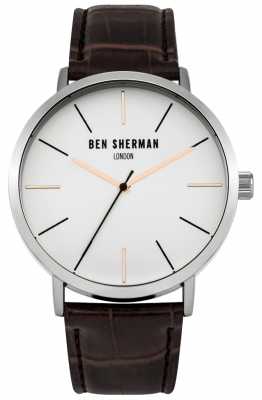 Ben Sherman Mens Brown Leather Strap White Dial WB054BR Ben Sherman Mens Brown Leather Strap White Dial WB054BR