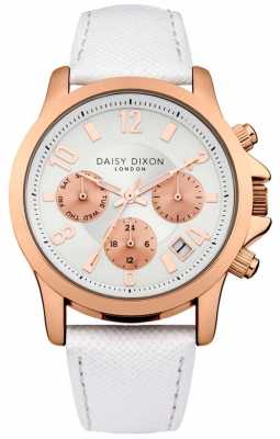 Daisy Dixon Womens Adriana White Leather Strap Cream Dial DD002WRG Daisy Dixon Womens Adriana White Leather Strap Cream Dial DD002WRG