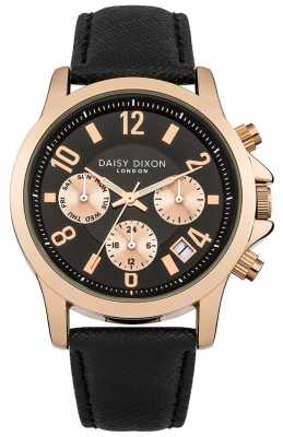 Daisy Dixon Womens Adriana Black Leather Strap Black Dial DD002BRG Daisy Dixon Womens Adriana Black Leather Strap Black Dial DD002BRG