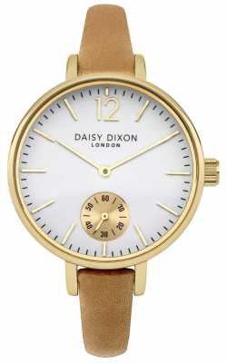 Daisy Dixon Womens Grace Camel Leather Strap White Dial DD026EG Daisy Dixon Womens Grace Camel Leather Strap White Dial DD026EG