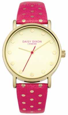 Daisy Dixon Womens Candice Pink Leather Strap Gold Dial DD022OG Daisy Dixon Womens Candice Pink Leather Strap Gold Dial DD022OG