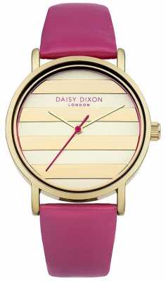 Daisy Dixon Womens Poppy Pink Leather Strap Gold Dial DD009PG Daisy Dixon Womens Poppy Pink Leather Strap Gold Dial DD009PG