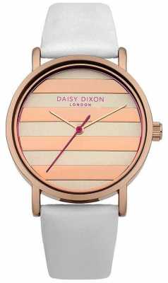 Daisy Dixon Womens Poppy White Leather Strap Rose Gold Dial DD009WRG Daisy Dixon Womens Poppy White Leather Strap Rose Gold Dial DD009WRG