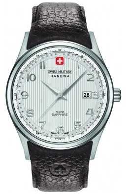 Swiss Military Hanowa Mens Navalus Brown Leather Strap Silver Dial 6-4286.04.001 Swiss Military Hanowa Mens Navalus Brown Leather Strap Silver Dial 6-4286.04.001
