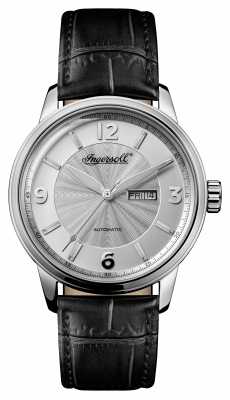 Ingersoll Mens 1892 The Regent Black Leather Strap Silver Dial I00202 Ingersoll Mens 1892 The Regent Black Leather Strap Silver Dial I00202
