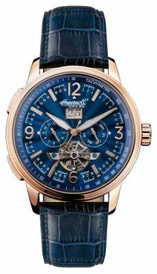 Ingersoll Mens 1892 The Regent Blue Leather Strap Blue Dial I00301 Ingersoll Mens 1892 The Regent Blue Leather Strap Blue Dial I00301