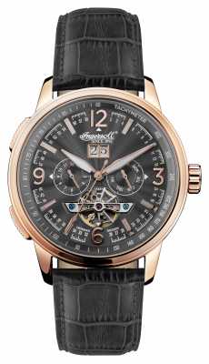 Ingersoll Mens 1892 The Regent Black Leather Strap Black Dial I00302 Ingersoll Mens 1892 The Regent Black Leather Strap Black Dial I00302