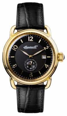 Ingersoll Mens 1892 The New England Black Leather Strap Black Dial I00802 Ingersoll Mens 1892 The New England Black Leather Strap Black Dial I00802