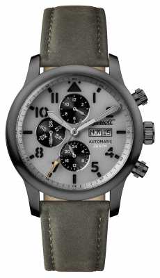 Ingersoll Mens Discovery The Hatton Grey Leather Strap Grey Dial I01401 Ingersoll Mens Discovery The Hatton Grey Leather Strap Grey Dial I01401