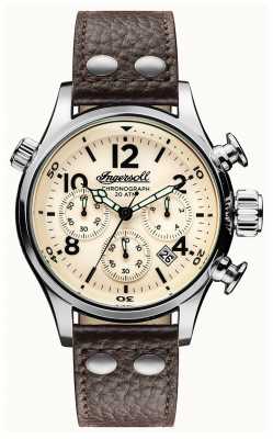 Ingersoll Mens Discovery The Armstrong Brown Leather Strap Cream Dial I02002 Ingersoll Mens Discovery The Armstrong Brown Leather Strap Cream Dial I02002