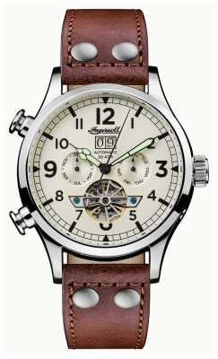 Ingersoll Mens Discovery The Armstrong Brown Leather Strap White Dial I02101 Ingersoll Mens Discovery The Armstrong Brown Leather Strap White Dial I02101