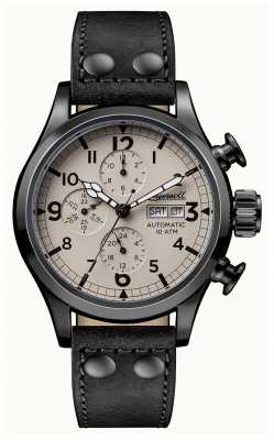 Ingersoll Mens Discovery The Armstrong Black Leather Strap Beige Dial I02202 Ingersoll Mens Discovery The Armstrong Black Leather Strap Beige Dial I02202