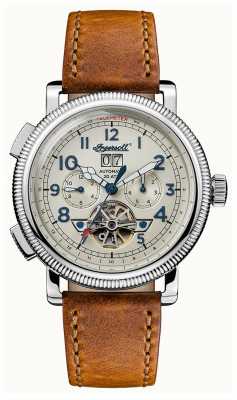 Ingersoll Mens Discovery The Bloch Brown Leather Strap Beige Dial I02601 Ingersoll Mens Discovery The Bloch Brown Leather Strap Beige Dial I02601