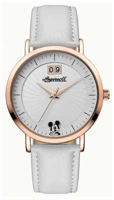 Ingersoll Womens Union The Disney White Leather Strap Silver Dial ID00502 Ingersoll Womens Union The Disney White Leather Strap Silver Dial ID00502