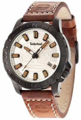 Timberland Mens Wayland Brown Leather Strap Beige Dial 14647JSB/07 Timberland Mens Wayland Brown Leather Strap Beige Dial 14647JSB/07