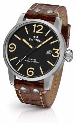 TW Steel Mens Maverick Black Sandwich Dial Dark Brown Leather Strap MS2 TW Steel Mens Maverick Black Sandwich Dial Dark Brown Leather Strap MS2
