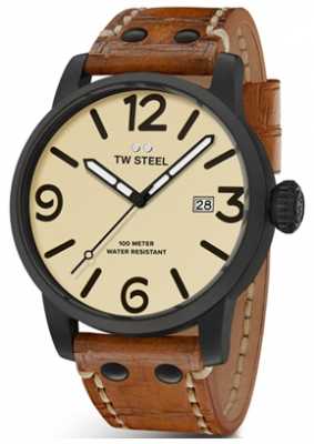 TW Steel Mens Maverick Sandwich Dial Light Brown Leather Strap 48mm MS42 TW Steel Mens Maverick Sandwich Dial Light Brown Leather Strap 48mm MS42