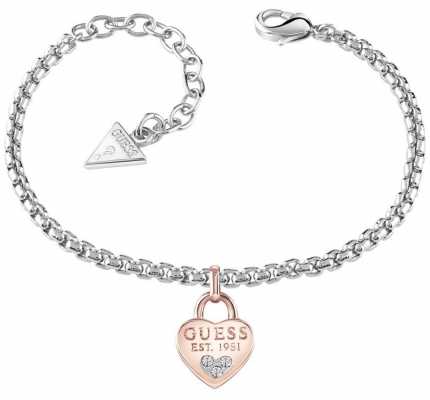 Guess Womans All About Shine 1981 Padlock Heart Rose Gold Bracelet UBB82105-L Guess Womans All About Shine 1981 Padlock Heart Rose Gold Bracelet UBB82105-L
