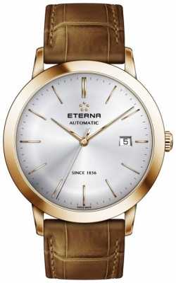 Eterna Mens Eternity Automatic Silver Brushed Dial Brown Leather St 2700.56.11.1391 Eterna Mens Eternity Automatic Silver Brushed Dial Brown Leather St 2700.56.11.1391