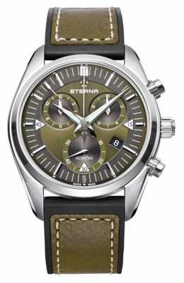 Eterna Mens Kontiki Chronograph Quartz Green 1250.41.50.1360 Eterna Mens Kontiki Chronograph Quartz Green 1250.41.50.1360