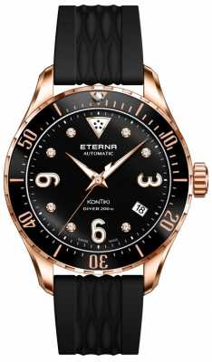 Eterna Womans Kontiki Automatic Diver Black Rose Gold 1280.64.49.1381 Eterna Womans Kontiki Automatic Diver Black Rose Gold 1280.64.49.1381