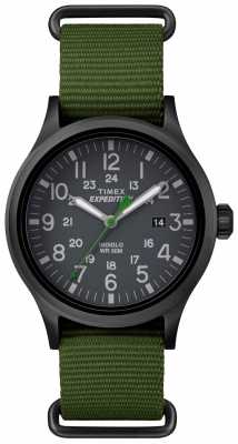 Timex Mens Scout Black Dial Green Fabric Strap TW4B04700 Timex Mens Scout Black Dial Green Fabric Strap TW4B04700