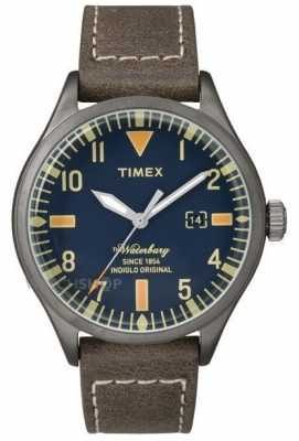 Timex Mens Waterbury Brown Leather Strap Navy Dial TW2P83800 Timex Mens Waterbury Brown Leather Strap Navy Dial TW2P83800