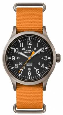 Timex Mens Scout Black Dial Orange Fabric Strap TW4B04600 Timex Mens Scout Black Dial Orange Fabric Strap TW4B04600