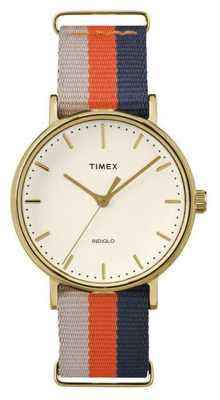 Timex Unisex Weekender Fairfax Orange Brown Strap TW2P91600 Timex Unisex Weekender Fairfax Orange Brown Strap TW2P91600