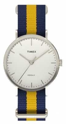 Timex Unisex Weekender Fairfax Navy Yellow Strap TW2P90900 Timex Unisex Weekender Fairfax Navy Yellow Strap TW2P90900