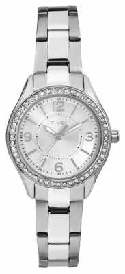Timex Womans Miami Mini SIlver Stainless Steel Strap Silver Dial TW2P79800 Timex Womans Miami Mini SIlver Stainless Steel Strap Silver Dial TW2P79800