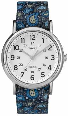 Timex Womans Weekender Blue Paisley TW2P81100 Timex Womans Weekender Blue Paisley TW2P81100
