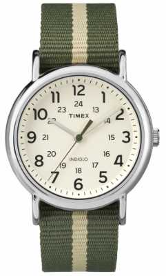 Timex Mens Weekender Watch Cream Khaki TW2P72100 Timex Mens Weekender Watch Cream Khaki TW2P72100