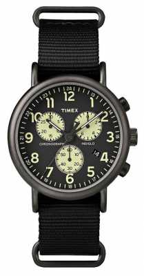Timex Mens Weekender Black Chronograph TW2P71500 Timex Mens Weekender Black Chronograph TW2P71500