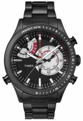 Timex Mens Chronograph Timer Black Metal Strap TW2P72800 Timex Mens Chronograph Timer Black Metal Strap TW2P72800