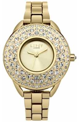 Lipsy Womens Gold Plated Stainless Steel Bracelet Gold Dial LP443 Lipsy Womens Gold Plated Stainless Steel Bracelet Gold Dial LP443