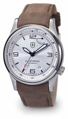 Elliot Brown Mens Tyneham Brown Leather Silver Dial Display Caseback 305-D03-L12 Elliot Brown Mens Tyneham Brown Leather Silver Dial Display Caseback 305-D03-L12
