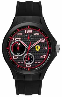 Scuderia Ferrari Mens Lap Time Black Rubber Strap Black Dial 0830290 Scuderia Ferrari Mens Lap Time Black Rubber Strap Black Dial 0830290
