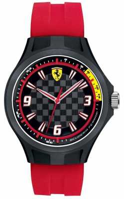 Scuderia Ferrari Mens Pit Crew Red Rubber Strap Black Dial 0830282 Scuderia Ferrari Mens Pit Crew Red Rubber Strap Black Dial 0830282