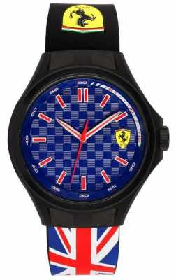 Scuderia Ferrari Mens Pit Crew Union Flag Rubber Strap Blue Dial 0830351 Scuderia Ferrari Mens Pit Crew Union Flag Rubber Strap Blue Dial 0830351