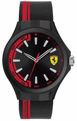 Scuderia Ferrari Mens Pit Crew Black Rubber Strap Black Dial Black Case 0830367 Scuderia Ferrari Mens Pit Crew Black Rubber Strap Black Dial Black Case 0830367