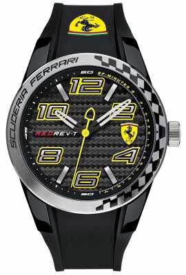Scuderia Ferrari Mens Red Rev T Black Rubber Black Dial 0830337 Scuderia Ferrari Mens Red Rev T Black Rubber Black Dial 0830337
