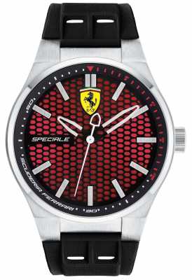 Scuderia Ferrari Mens Speciale Black Rubber Strap Red Dial 0830353 Scuderia Ferrari Mens Speciale Black Rubber Strap Red Dial 0830353