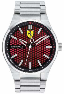 Scuderia Ferrari Mens Speciale Stainless Steel Bracelet Red Dial 0830357 Scuderia Ferrari Mens Speciale Stainless Steel Bracelet Red Dial 0830357