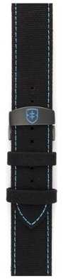 Elliot Brown Mens 22mm Black Canvas With Blue Stitch Strap Only STR-C02 Elliot Brown Mens 22mm Black Canvas With Blue Stitch Strap Only STR-C02