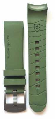 Elliot Brown Mens 22mm Green Rubber Gunmetal Tongue Buckle Strap Only STR-R04 Elliot Brown Mens 22mm Green Rubber Gunmetal Tongue Buckle Strap Only STR-R04